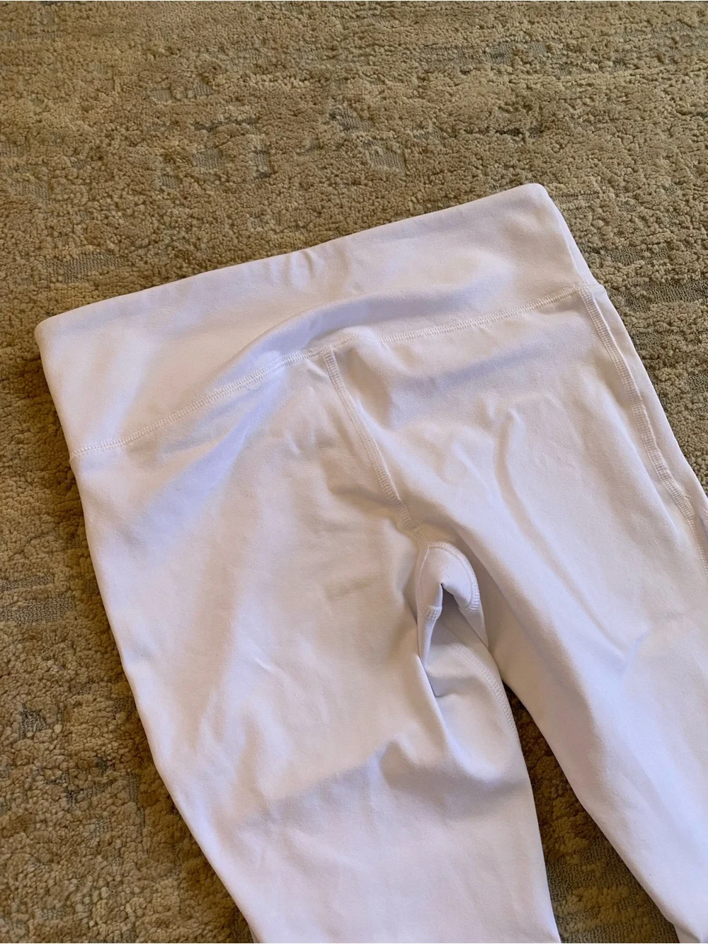ALO Yoga White Coast Stirrup High-Waist Mesh-Panel Leggings: Small